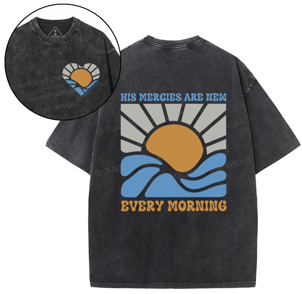 His Mercies Are New Every Morning Christian Washed TShirt  