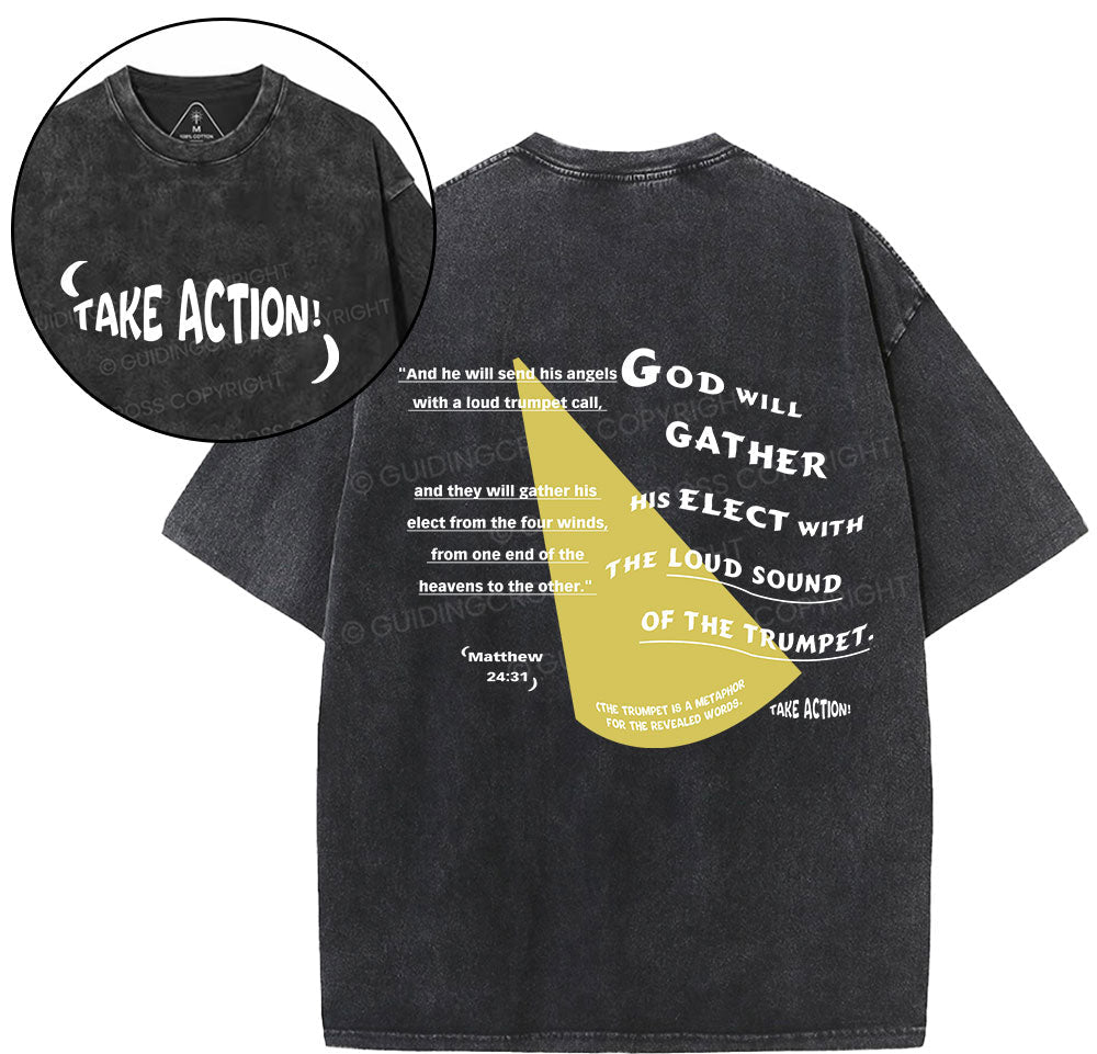 Take Action Christian Washed TShirt  