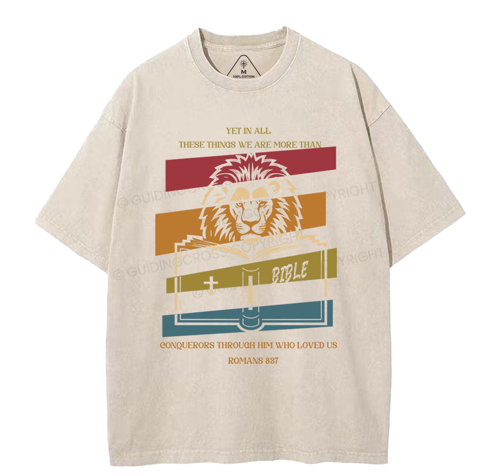 We Are More Than Couqurors Christian Washed TShirt  