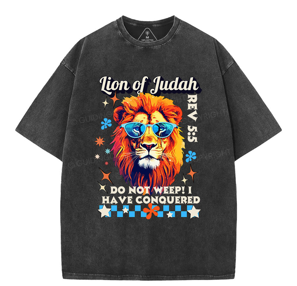 Lion Of Judah Christian Washed TShirt  