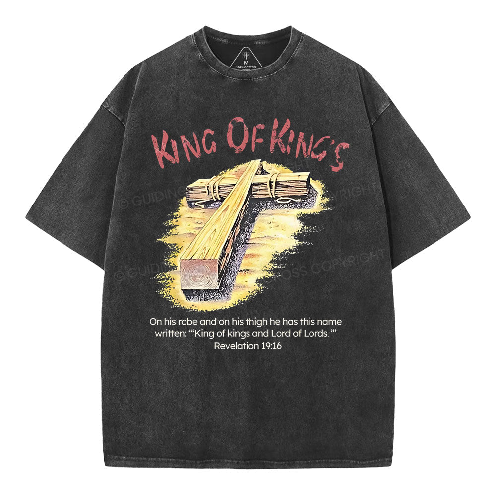 King Of Kings Christian Washed TShirt  