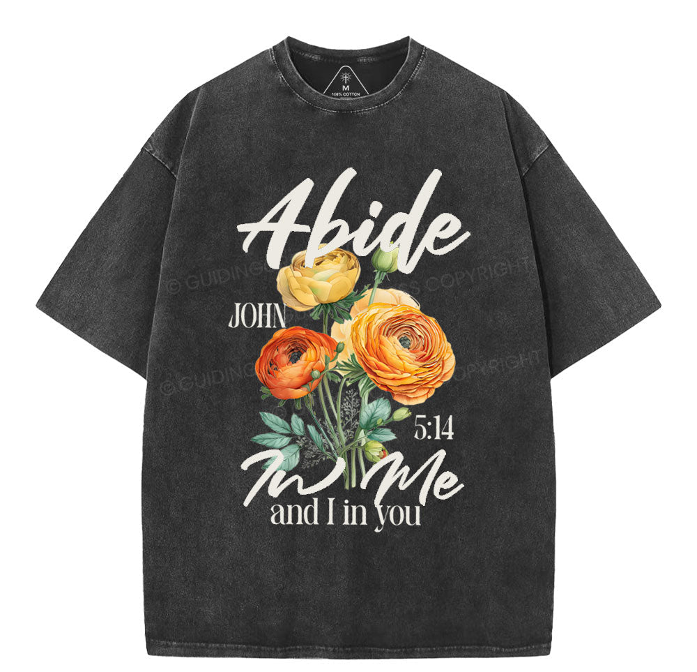 Abide In Me Christian Washed TShirt  