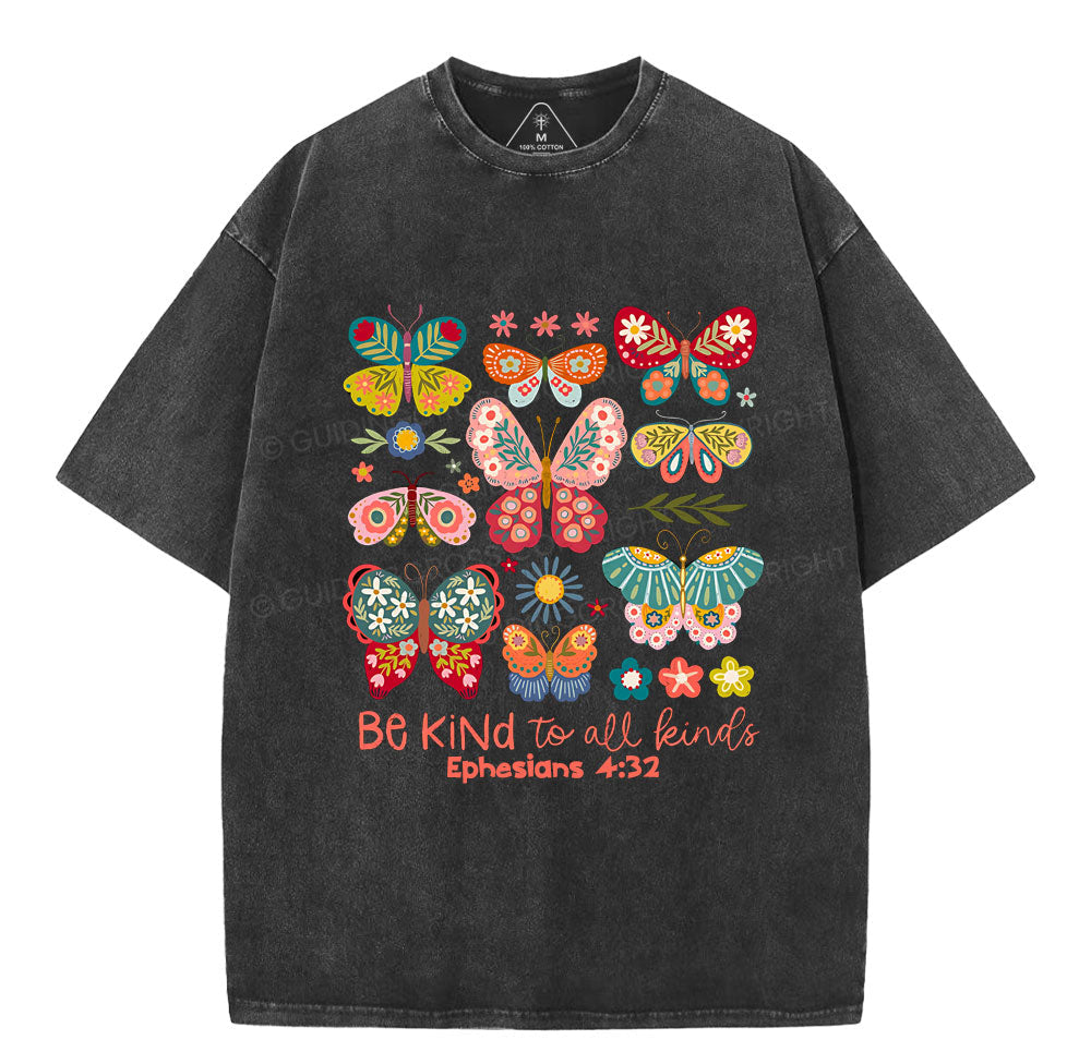 Be Kind To All Kinds Christian Washed TShirt  