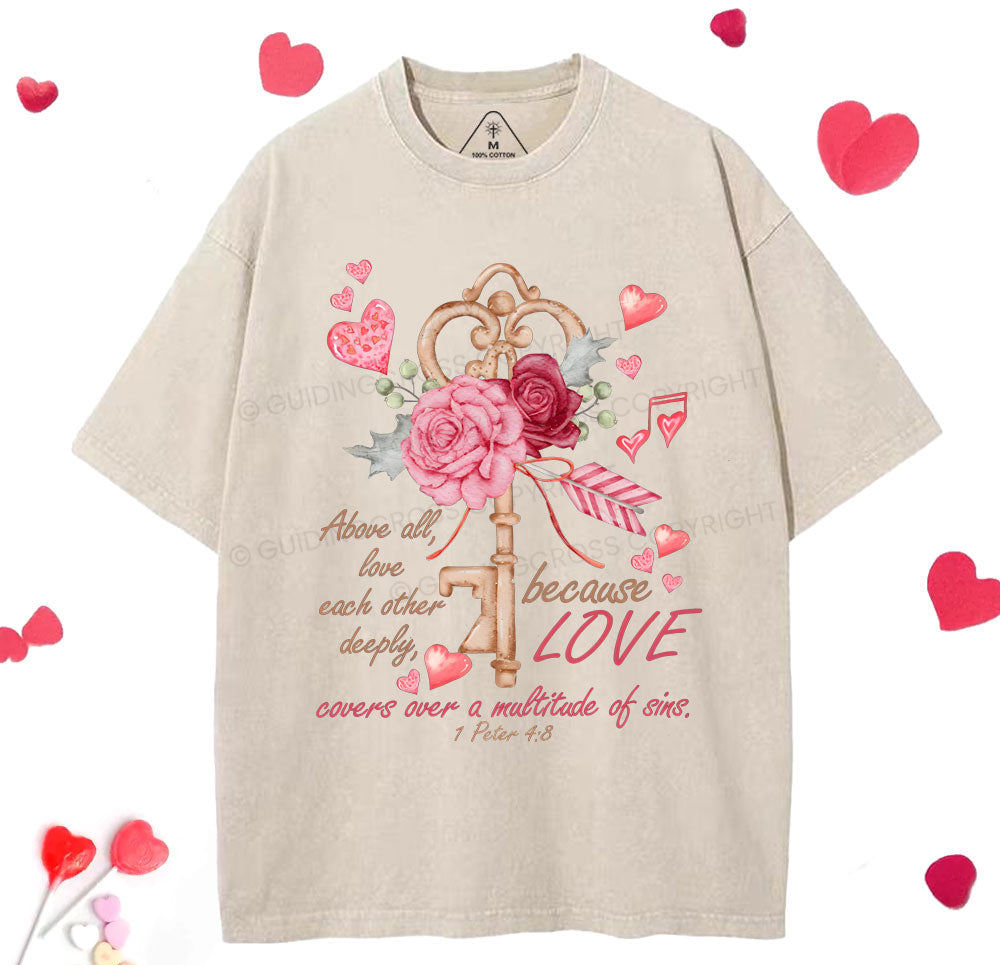 Because Love Christian Washed TShirt  