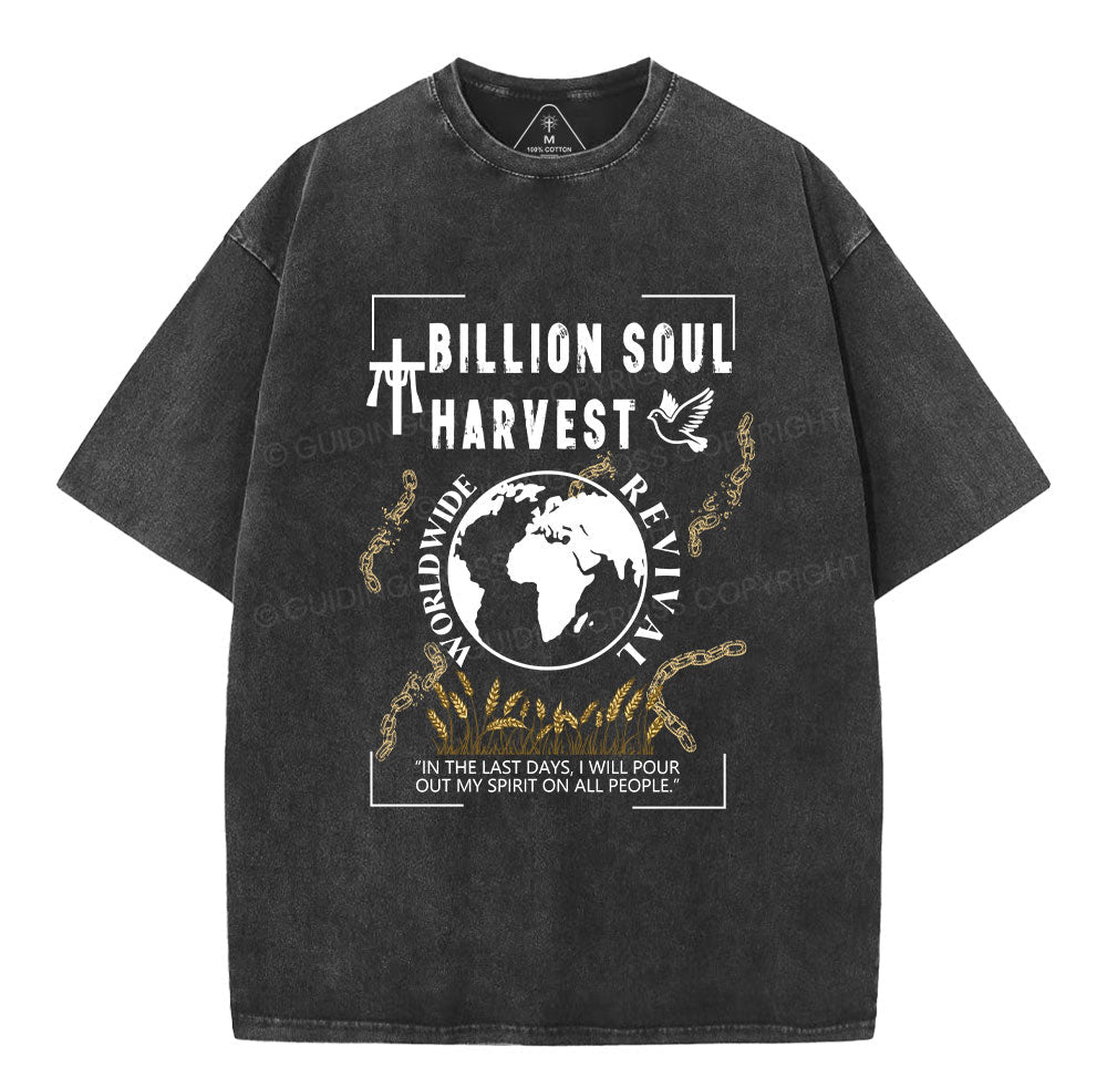 Billion Soul Harvest Christian Washed TShirt  