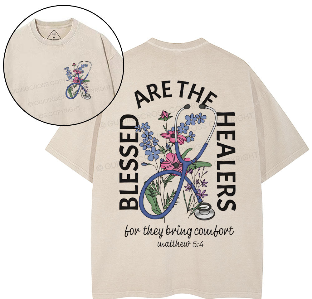 Blessed Are The Heavens Christian Washed TShirt  