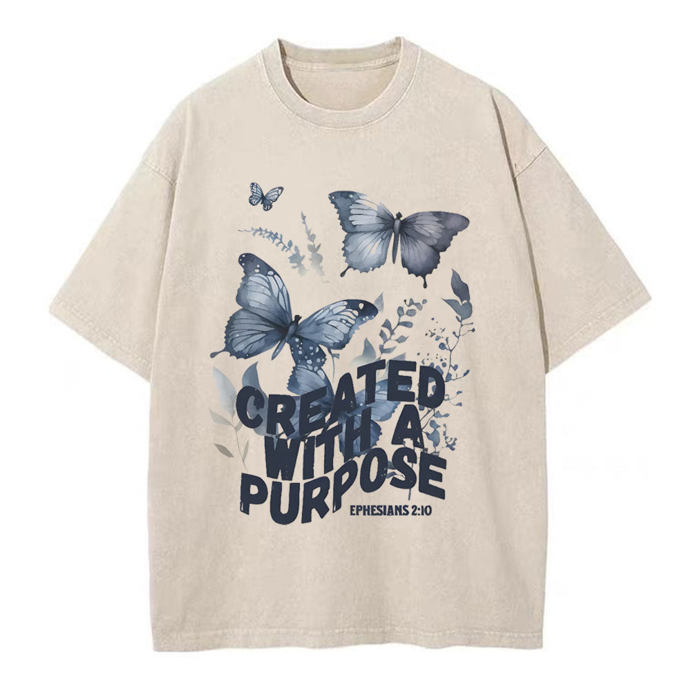 Created With A Purpose Christian Washed TShirt  