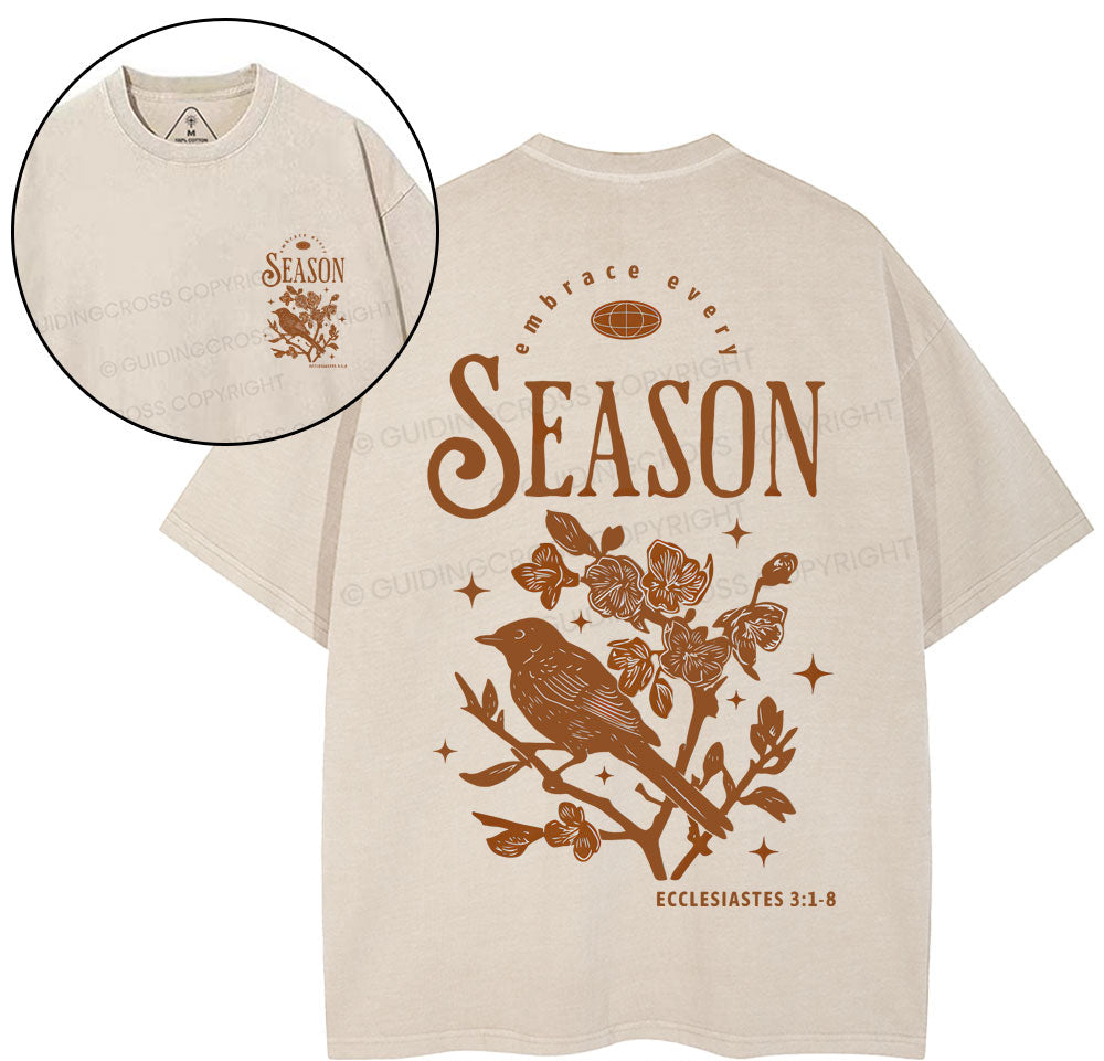 Embrace Every Season Christian Washed TShirt  