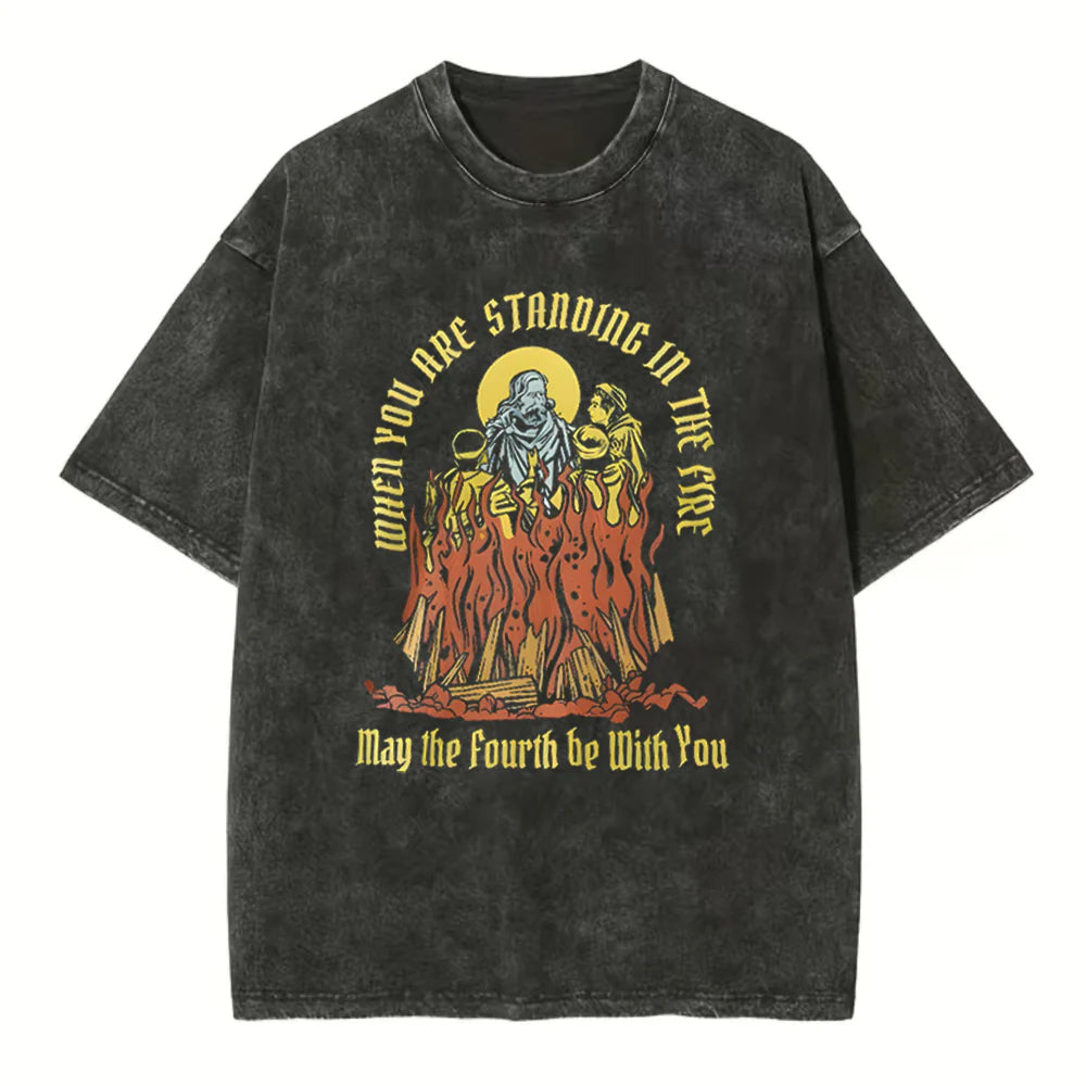 Faith in the Fire Christian Washed TShirt  