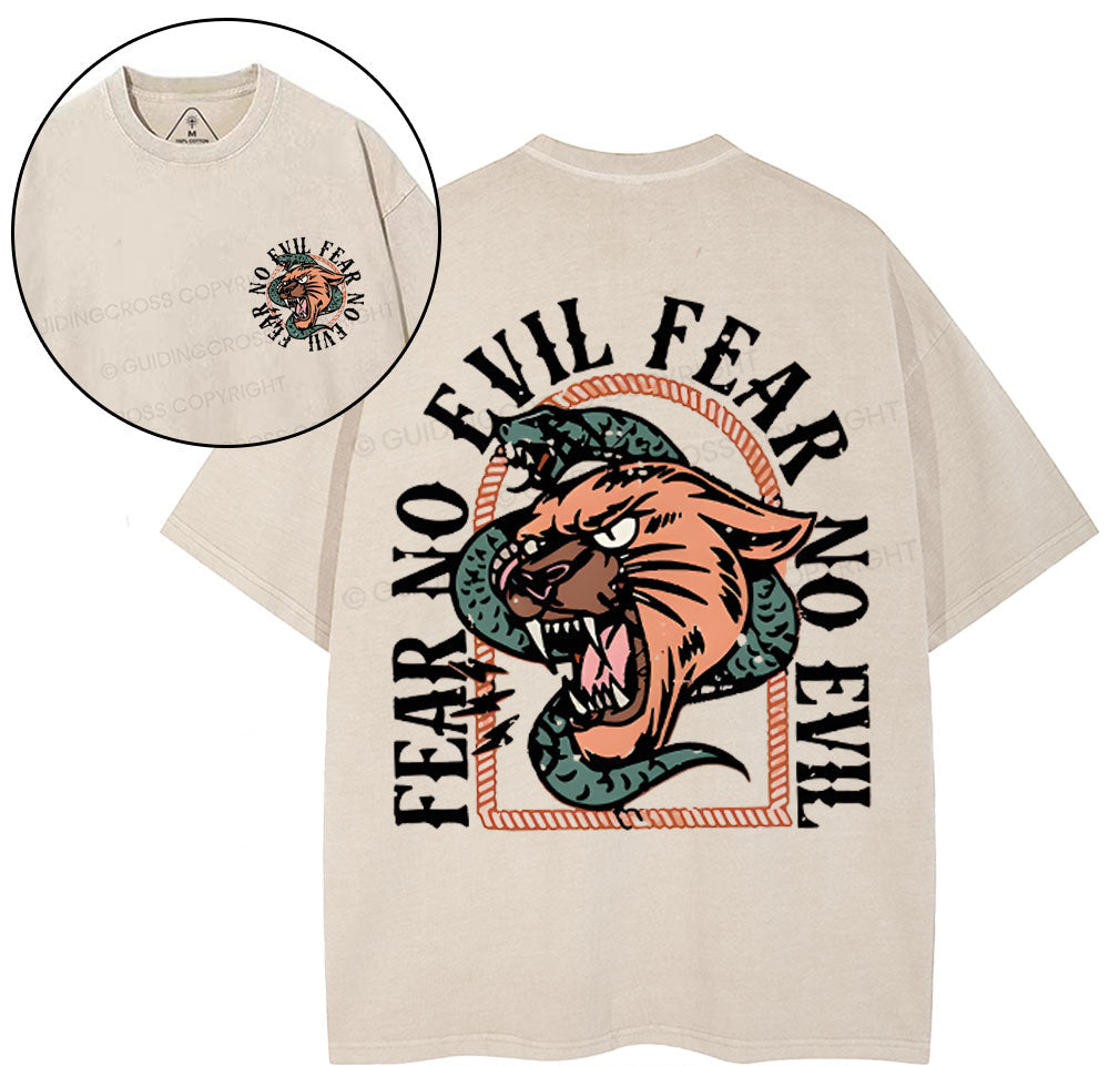 Fear No Evil Christian Washed TShirt  