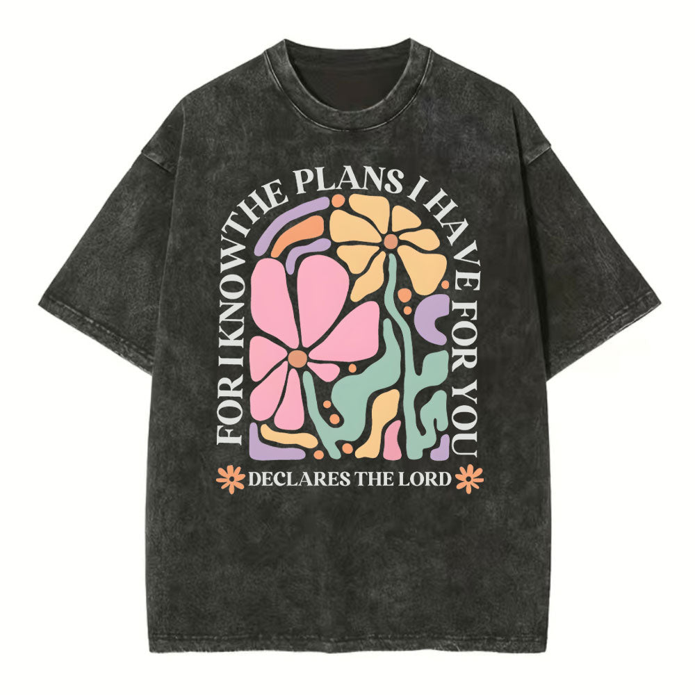 For I Know The Plans I Have For You Christian Washed TShirt  