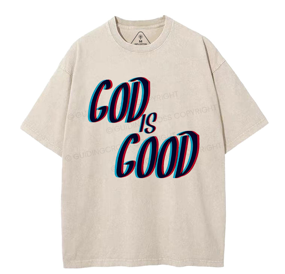 God Is Good Chrsitian Washed TShirt  
