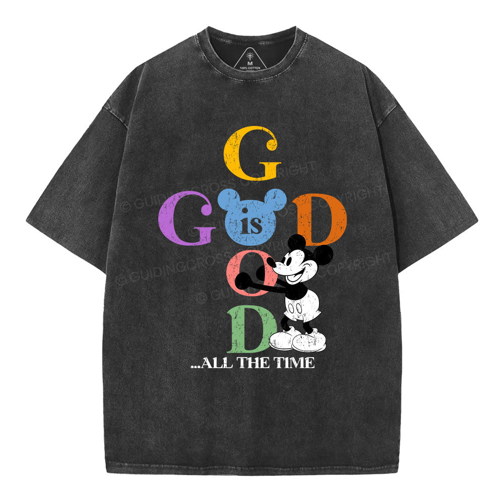 God Is Good Chrsitian Washed TShirt  