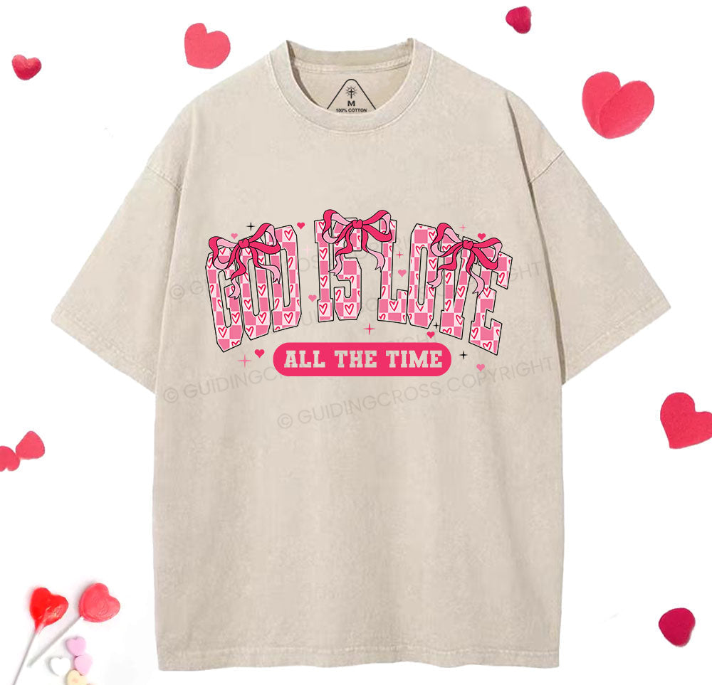 God Is Love Christian Washed TShirt  