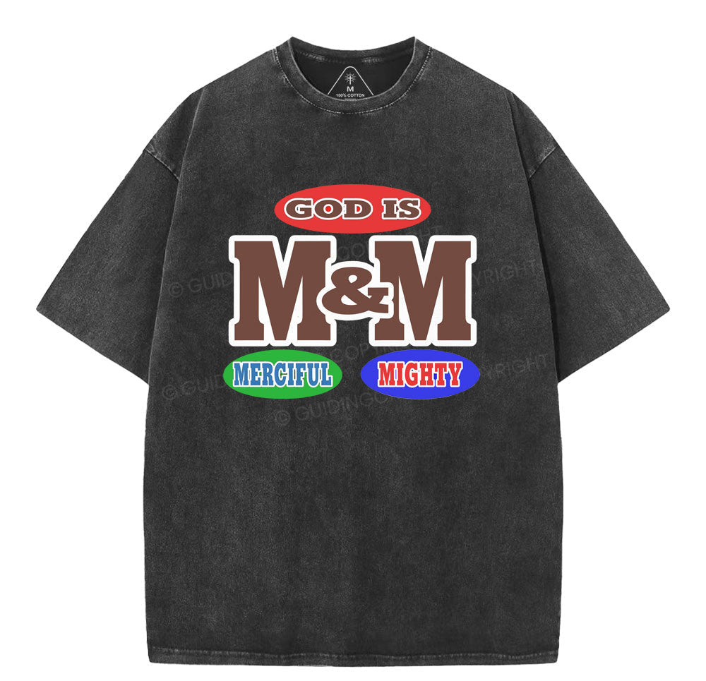 God Is Merciful And Mighty Christian Washed TShirt  