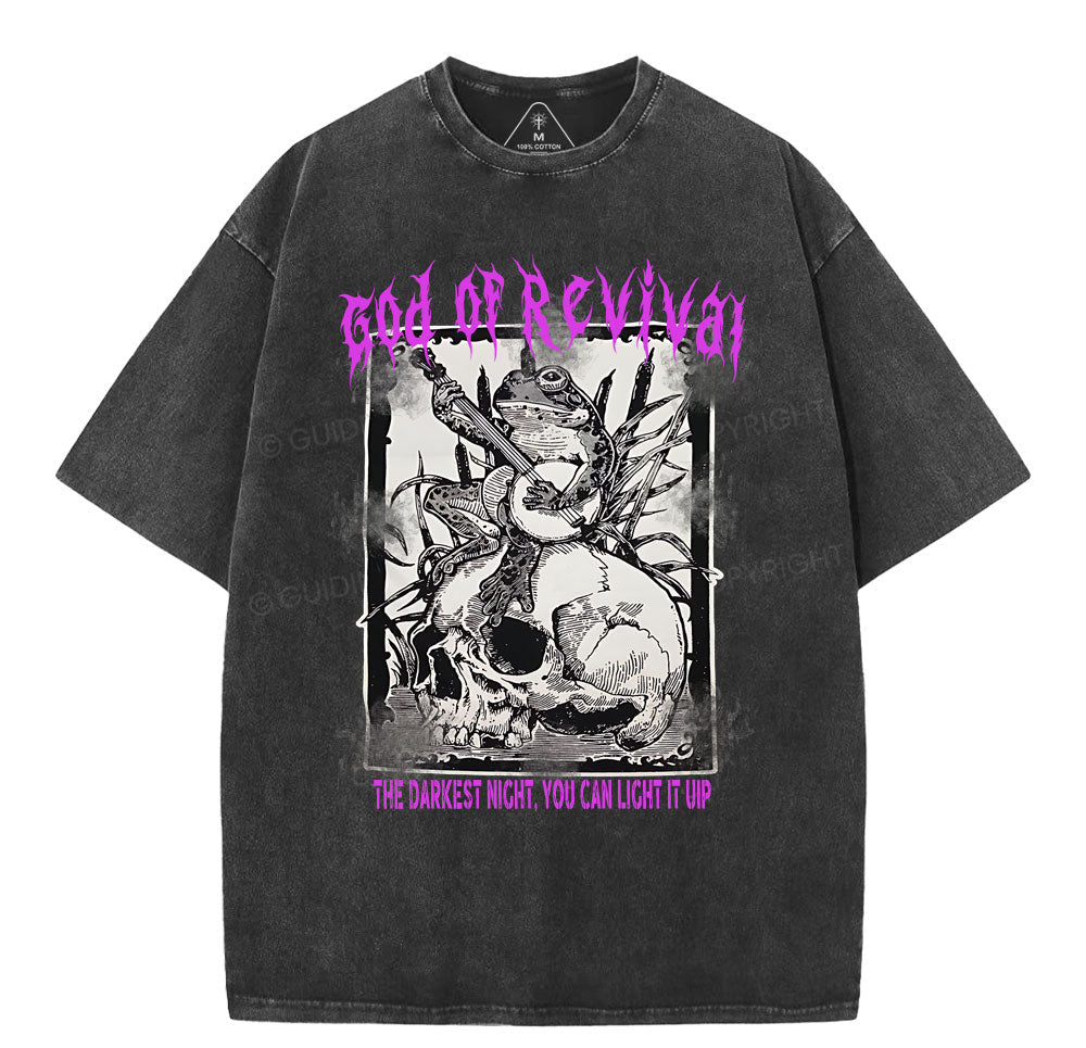 God Of Revival Christian Washed TShirt  
