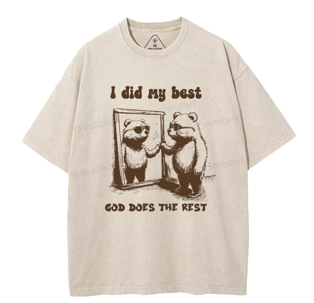 God does the rest Christian Washed TShirt  
