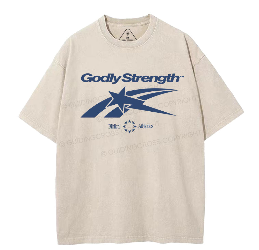 Godly Strength Christian Washed TShirt  
