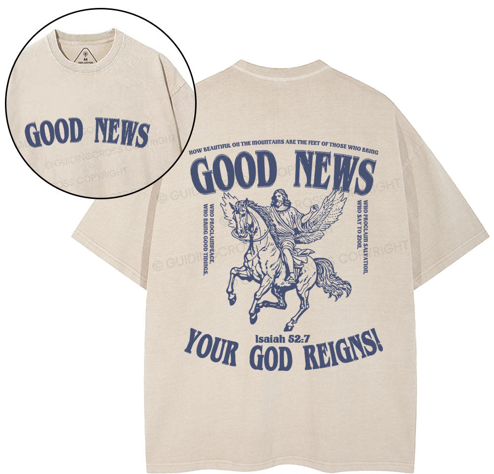 Good News Christian Washed TShirt  