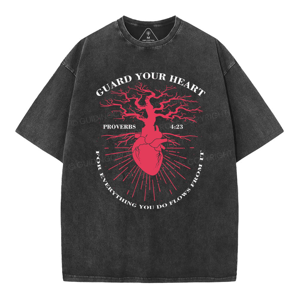 Guard Your Heart Christian Washed TShirt  