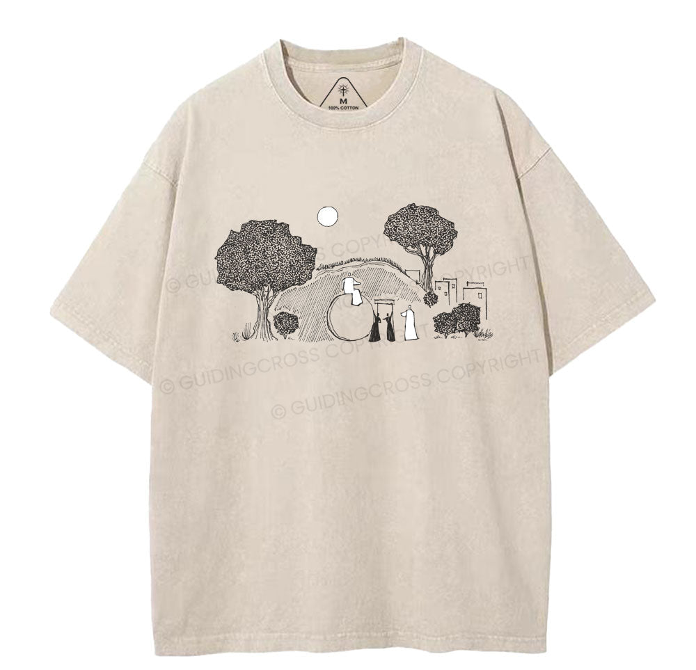 He Is Risen Christian Washed TShirt  