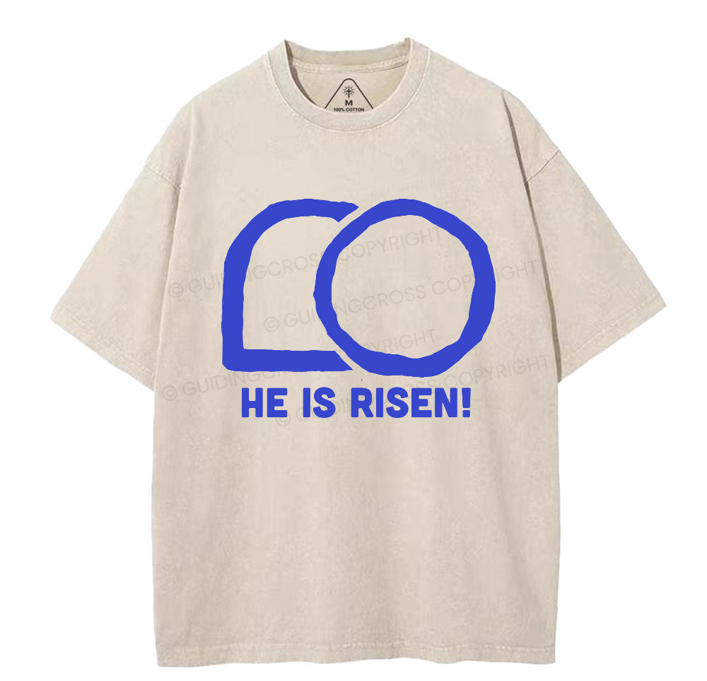 He Is Risen Crhsitian Washed TShirt  