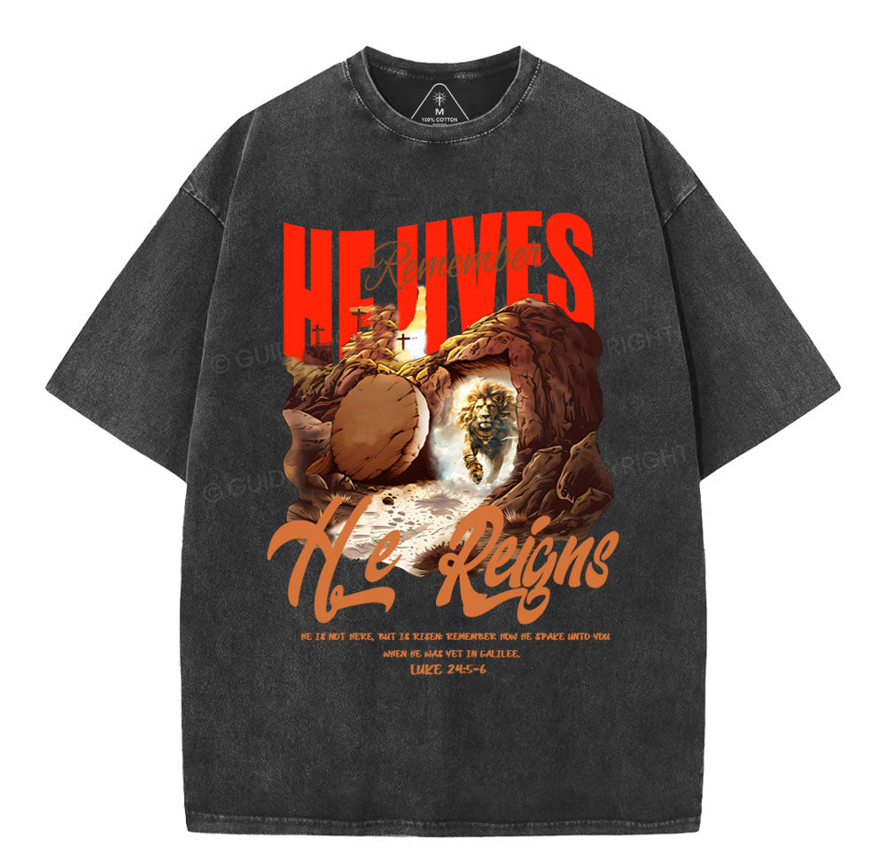 He is not here Christian Washed TShirt  