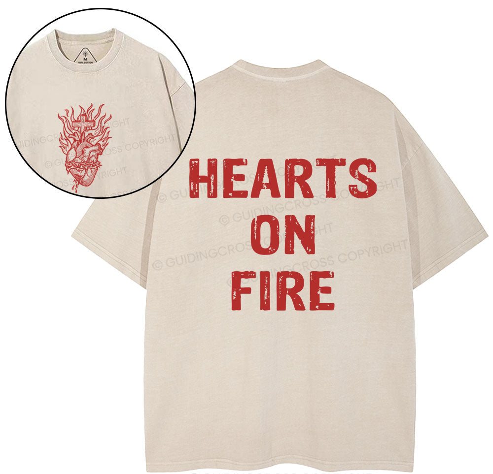 Hearts On Fire Christian Washed TShirt  