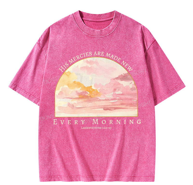 His Mercies Are New Every Morning Christian Washed TShirt  
