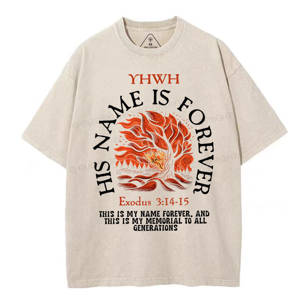 His Name Is Forever Christian Washed TShirt  