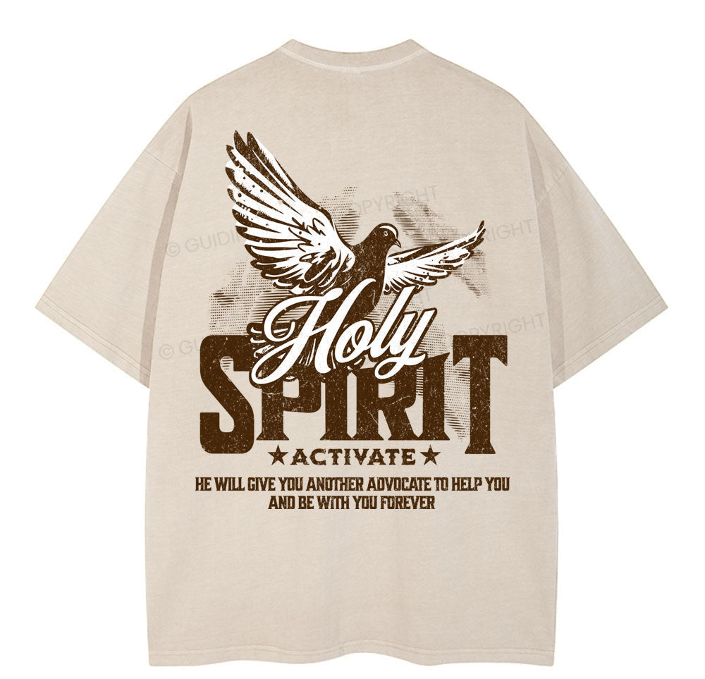 Holy Spirit Activate Christian Washed TShirt  