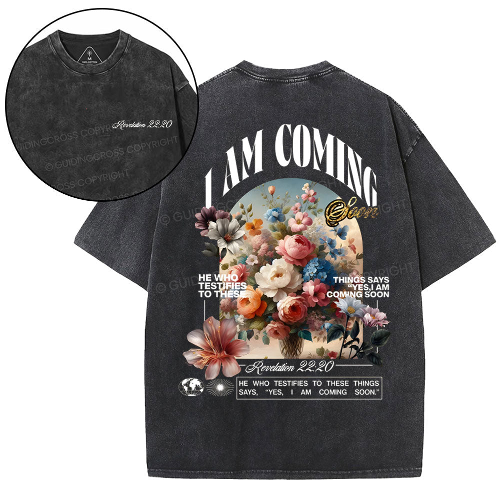 I Am Coming Christian Washed TShirt  