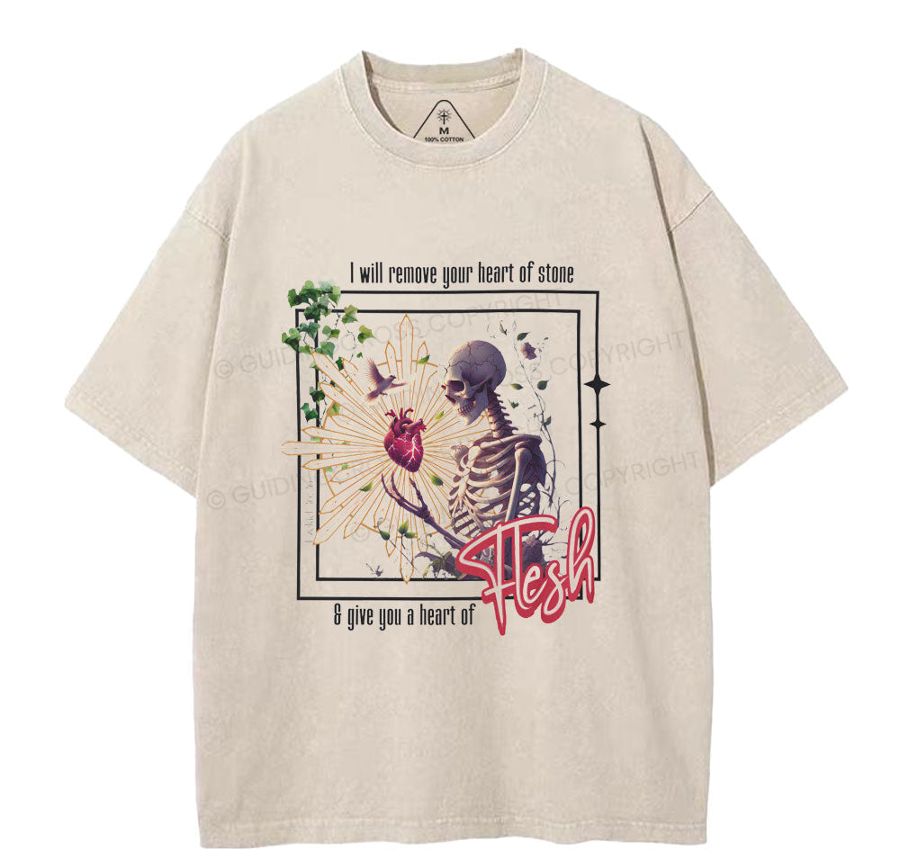 I Will Remove Your Heart Of Stone Christian Washed TShirt  