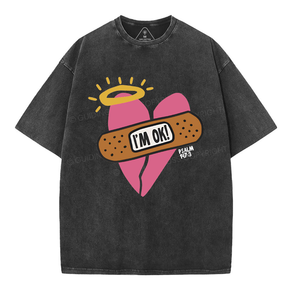 I'm Ok Christian Washed TShirt  