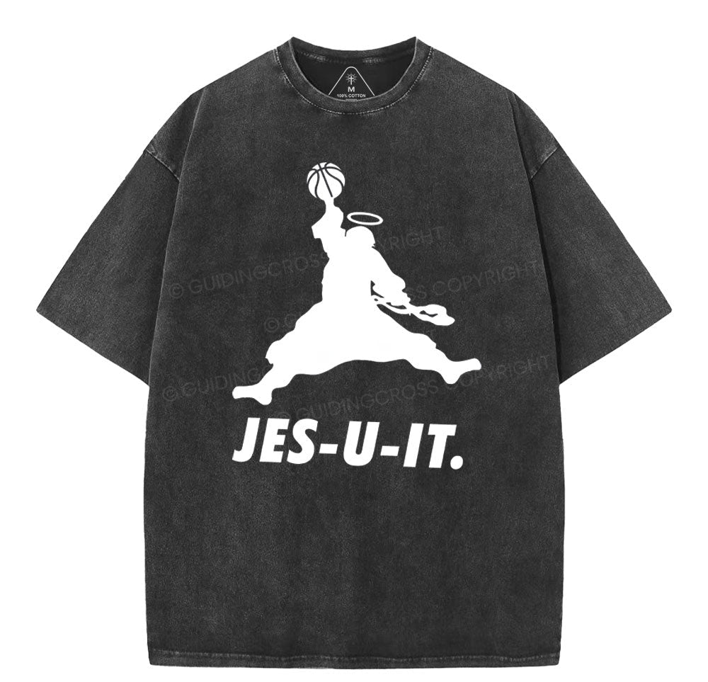 Jesus Did It Christian Washed TShirt  