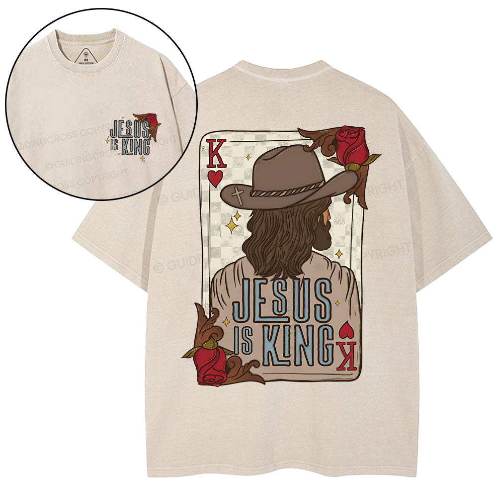 Jesus Is King Christian Washed TShirt  