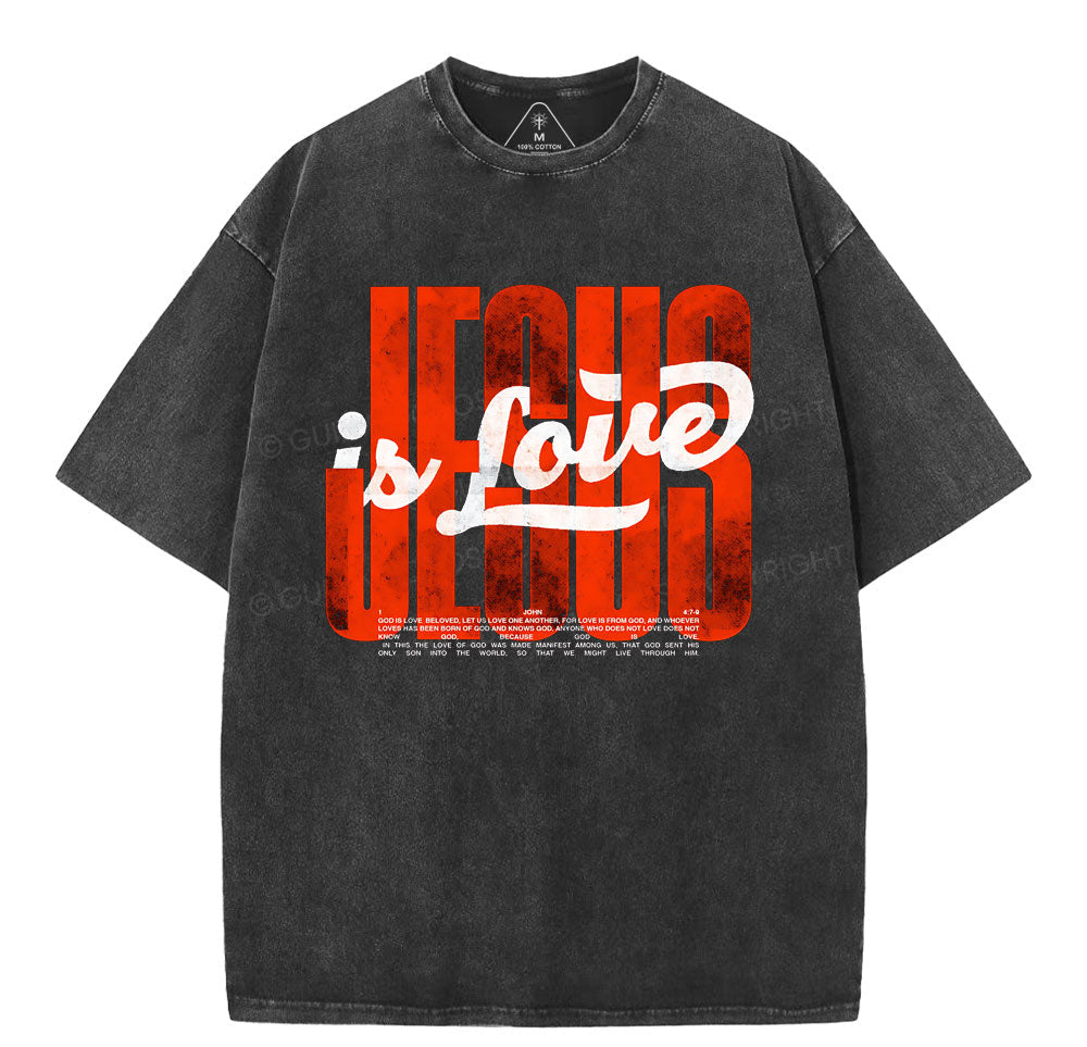 Jesus Is Loved Christian Washed TShirt  