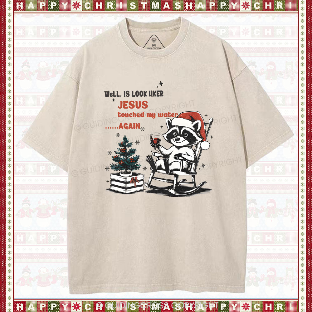 Jesus Touched My Water Christian Washed TShirt  