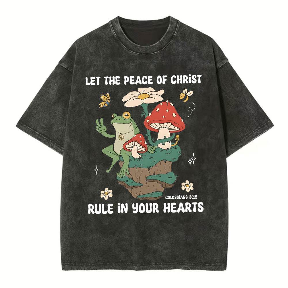 Let The Peace Of Christ Rule In Your Hearts Christian Washed TShirt  
