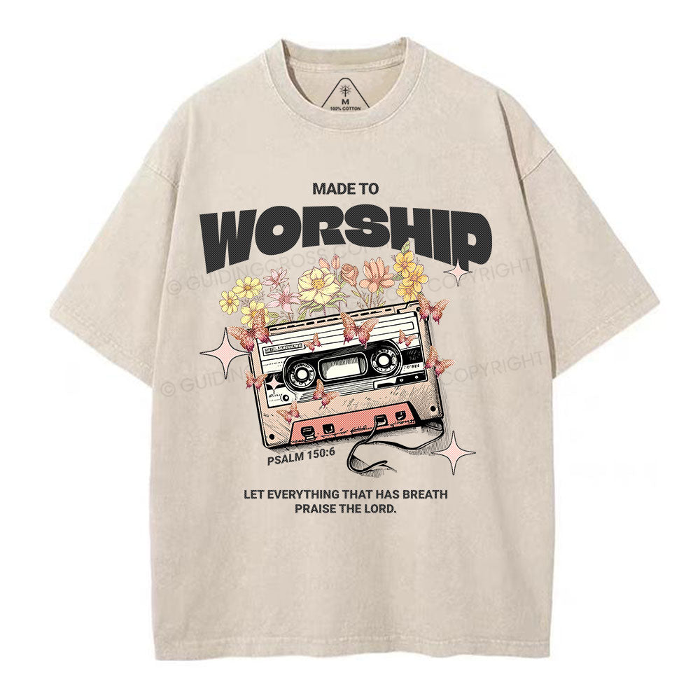 Made To Worship Christian Washed TShirt  