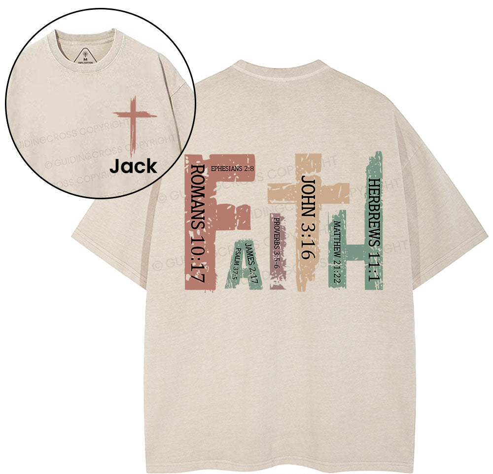Personalized Faith Christian Washed TShirt  