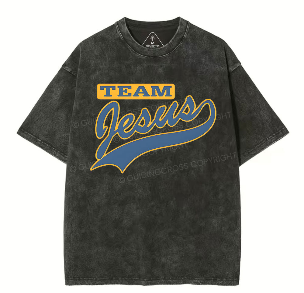 Team Jesus  Christian Washed T-Shirt Sale - GuidingCross