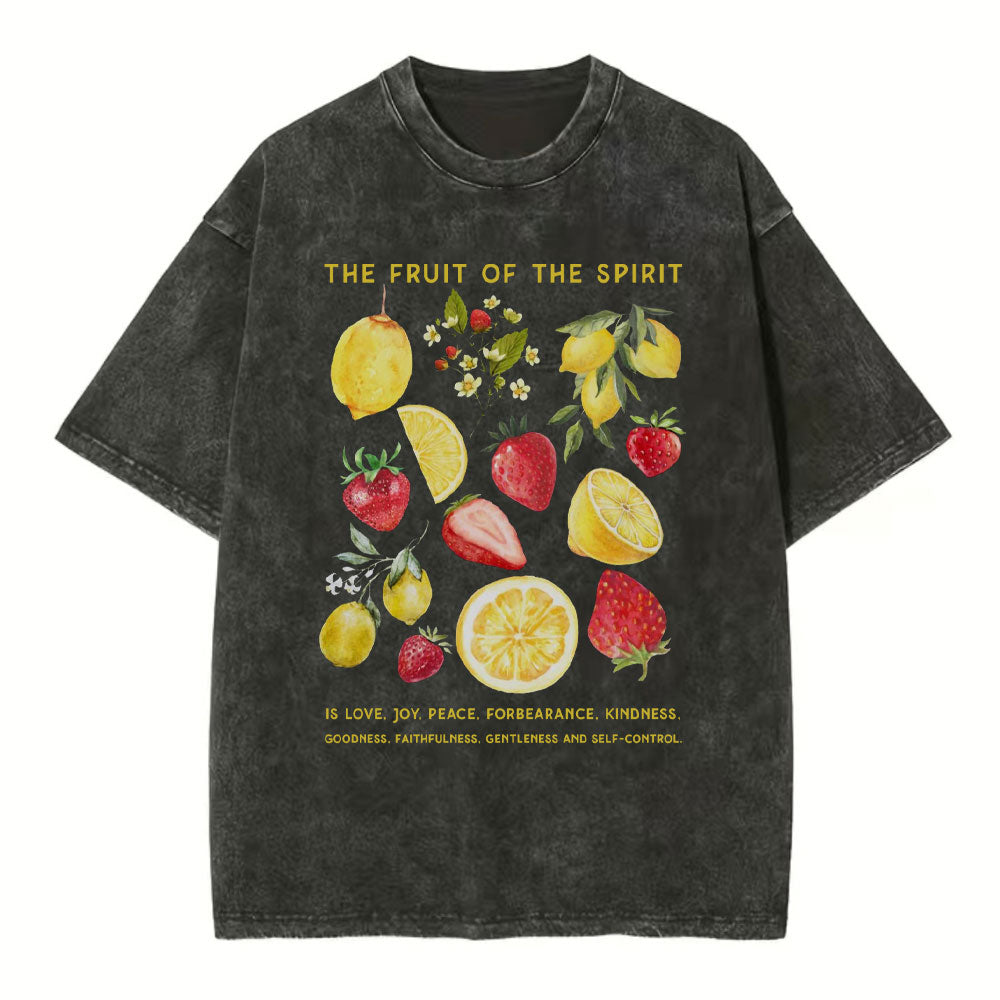 The Fruit Of The Spirit Lemon Christian Washed TShirt  