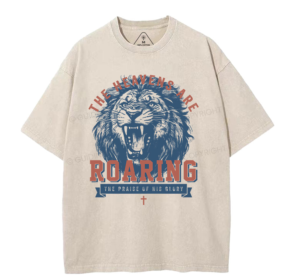 The Heavens Are Roaring Chrsitian Washed TShirt  