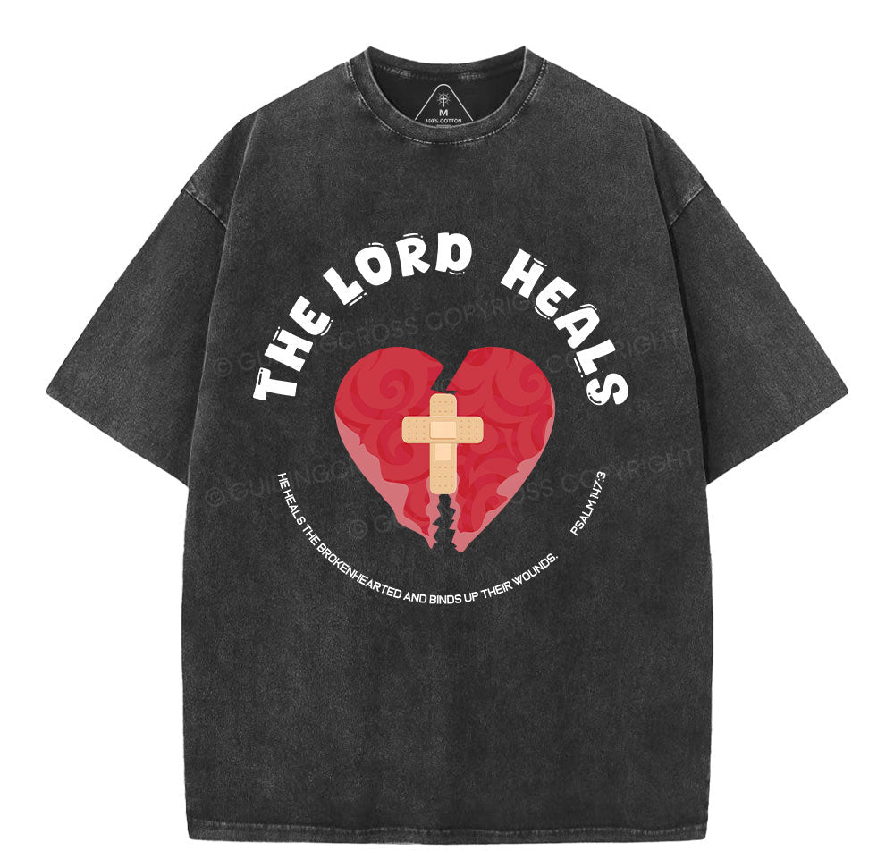 The Lord Heals Christian Washed TShirt  