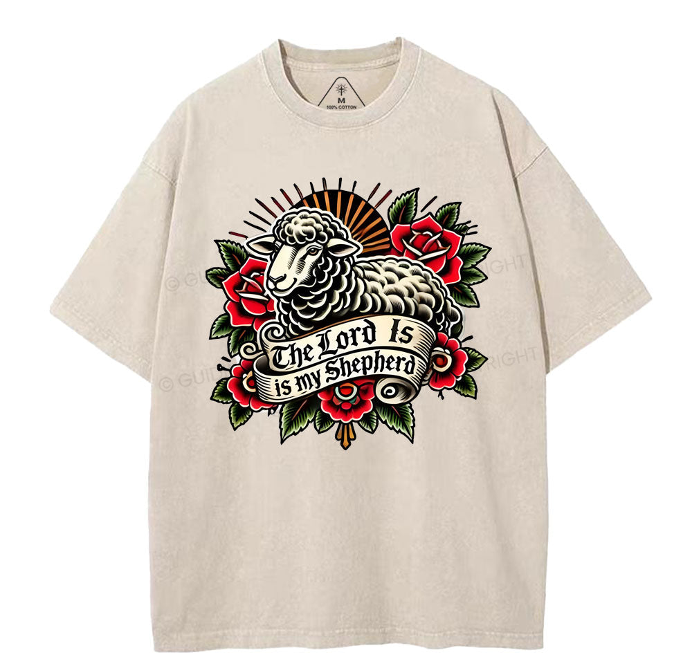 The Lord Is My Shepread Christian Washed TShirt  