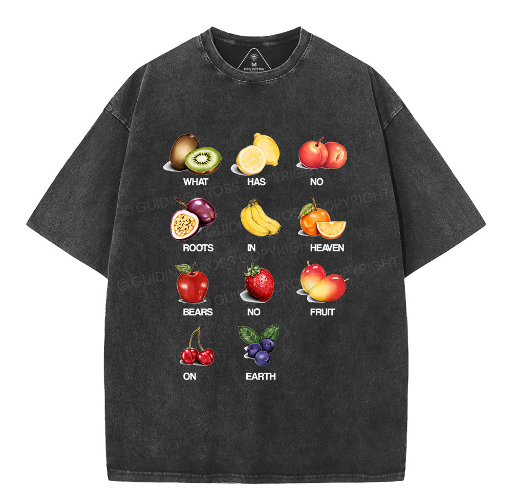 What Has No Roots In Heaven Beats No Fruit On Earth Christian Washed TShirt  
