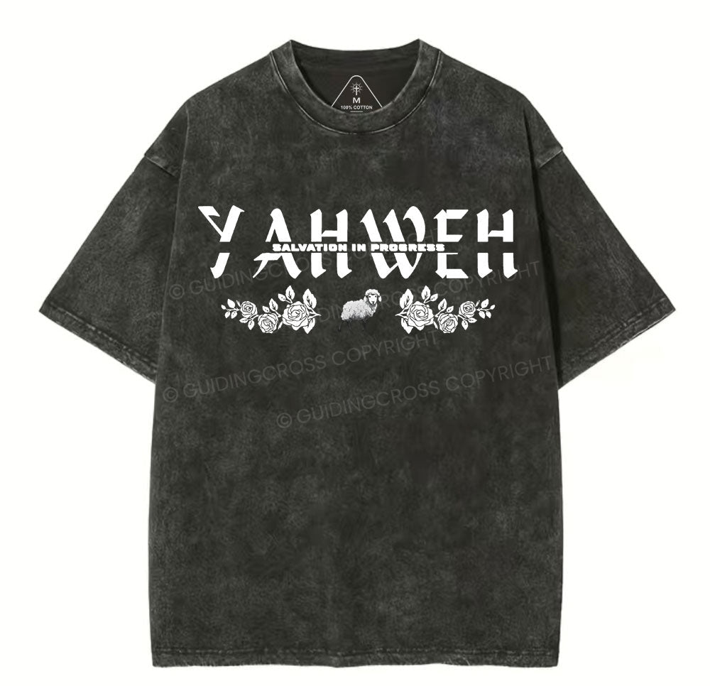 YAHWEH Christian Washed TShirt  