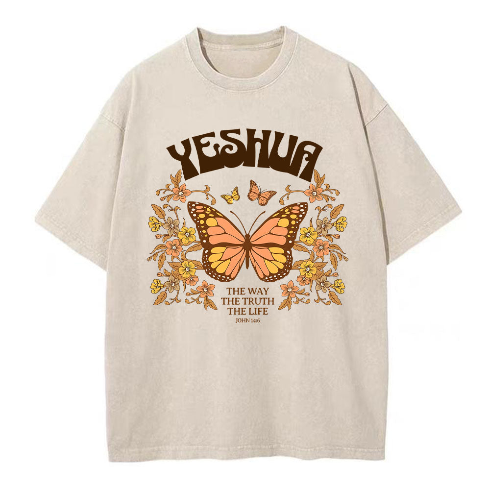 YESHUA The Way The Truth The Life Christian Washed TShirt  