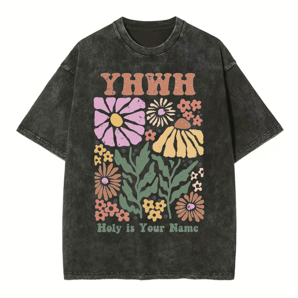 YHWH Holy Is Your Name Christian Washed T-Shirt Sale - GuidingCross